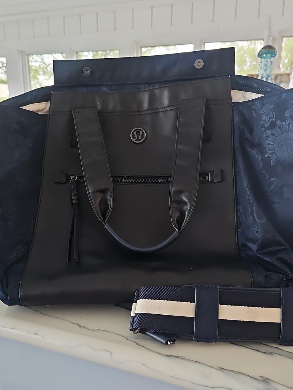 lululemon athletica Navy and Black Travel Tote